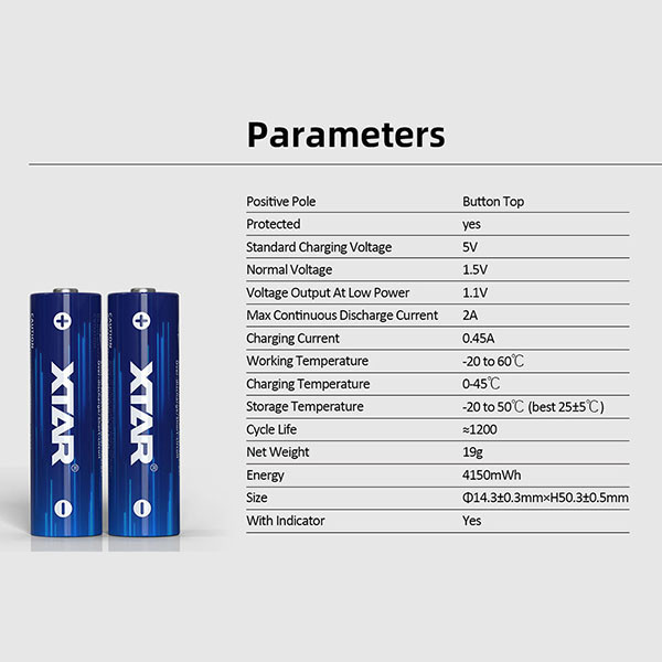 باتری قلمی قابل شارژ اکستار مدل 1.5V AA 2500mAh بسته چهار عددی