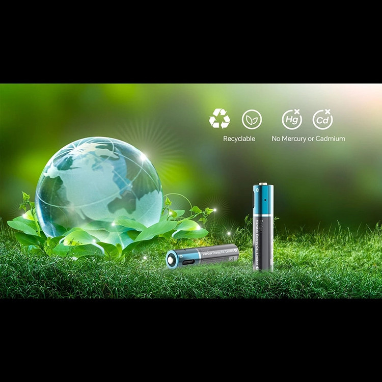 باتری نیم قلمی شارژی مارس تک مدل Type-C پک چهار عددی بسته ۴ عددی