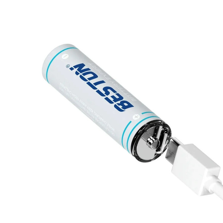 باتری قلمی و نیم قلمی قابل شارژ بستون مدل USB-TYPE C بسته 4 عددی