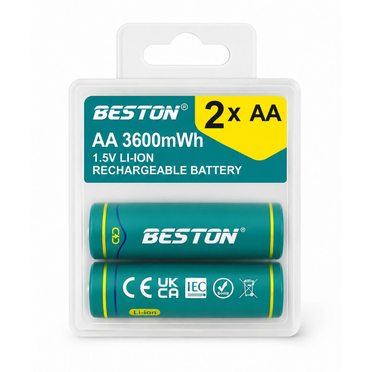 باتری قلمی قابل شارژ بستون مدل 1.5V.li-ion-3600mwh بسته ۴ عددی