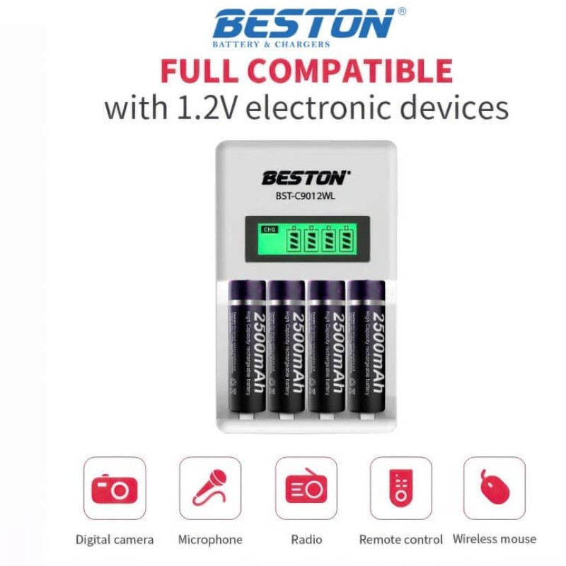 شارژر باتری بستون مدل BST-C9012WL کد Super fast charger