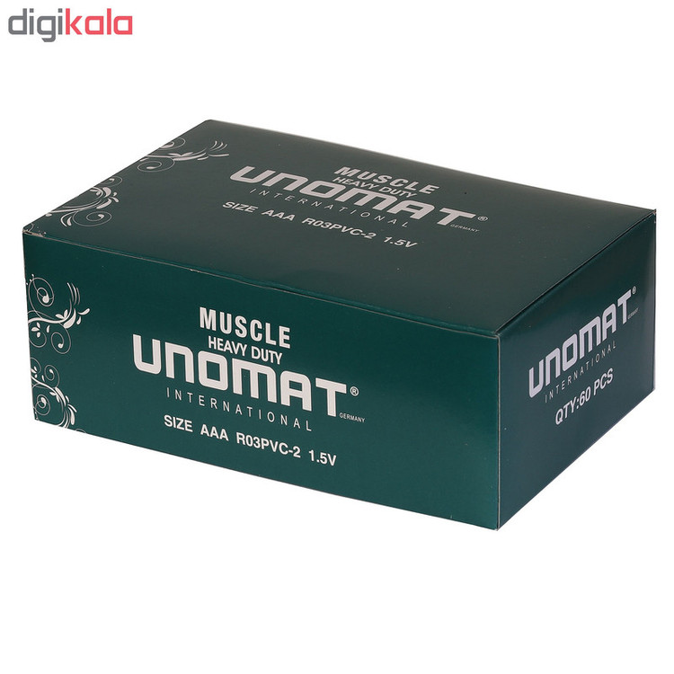 باتری نیم قلمی یونومات مدل Muscle Heavy Duty بسته 60 عددی