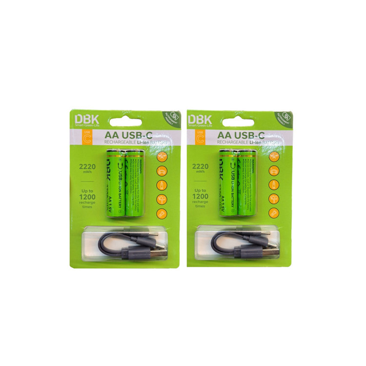 باتری قلمی قابل شارژ دی بی کی مدل USB-C LI-ION بسته 4 عددی
