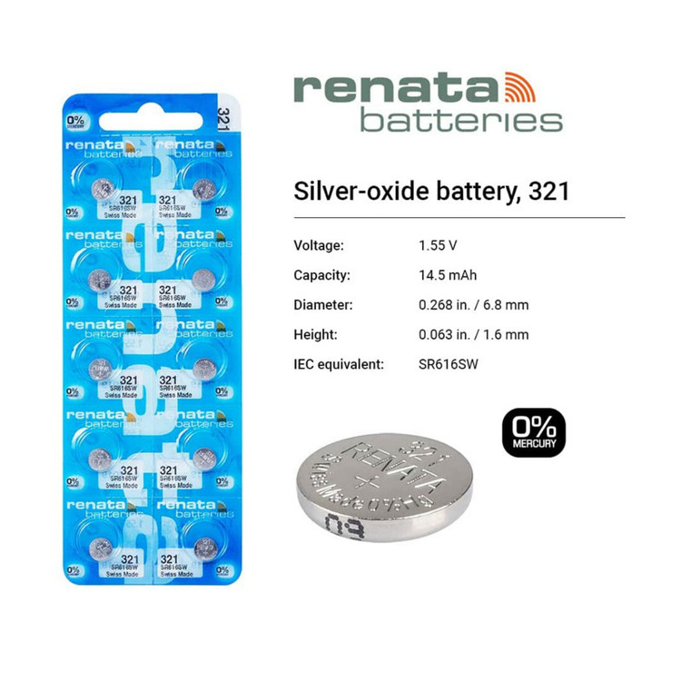 باتری ساعت رناتا مدل 321 SR616SW بسته 10عددی