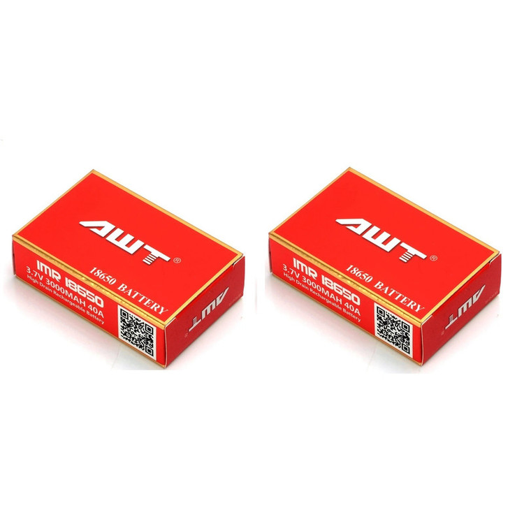باتری لیتیوم یون قابل شارژ ای دبلیو تی کد IMR18650 ظرفیت 3000 میلی آمپرساعت بسته 4 عددی
