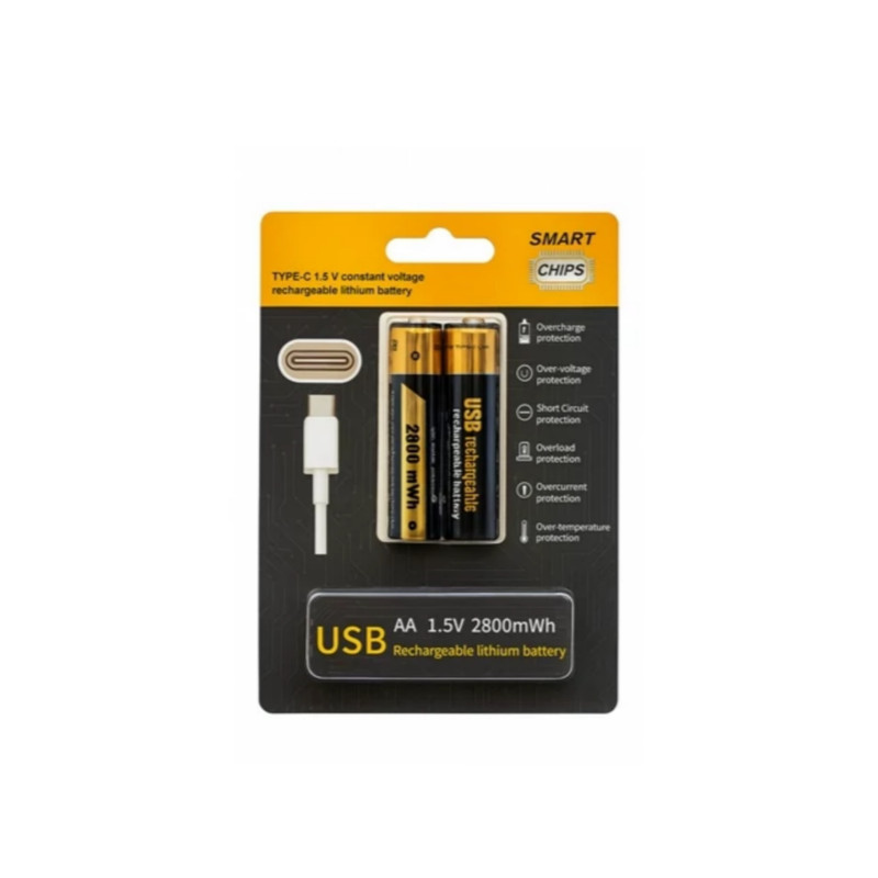 باتری قلمی قابل شارژ اسمارت چیپس کد1 USB-C بسته 4 عددی
