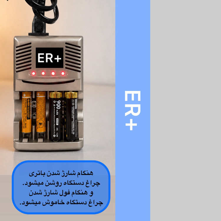 شارژر باتری کتابی و قلم و نیم قلم ای آر پلاس مدل 819+ER