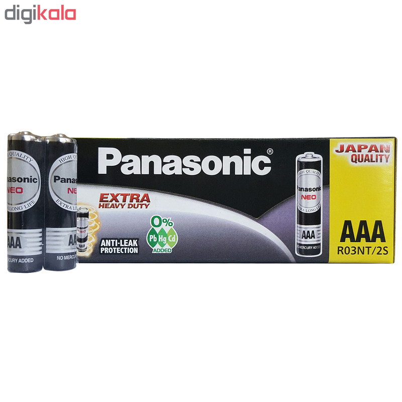 باتری نیم قلمی پاناسونیک مدل extra heavy duty بسته 60 عددی