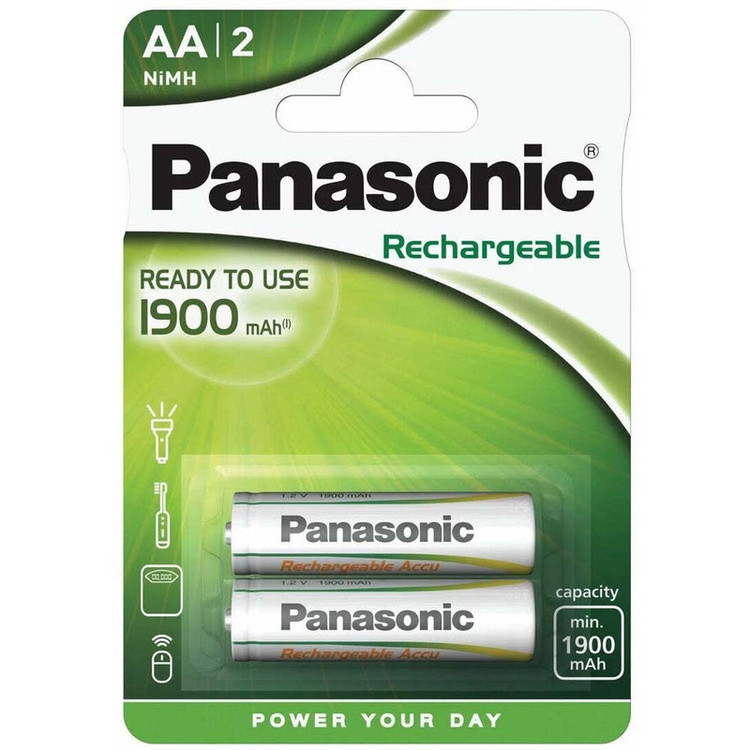باتری قلمی قابل شارژ پاناسونیک مدل 1900 mAh بسته ۲ عددی
