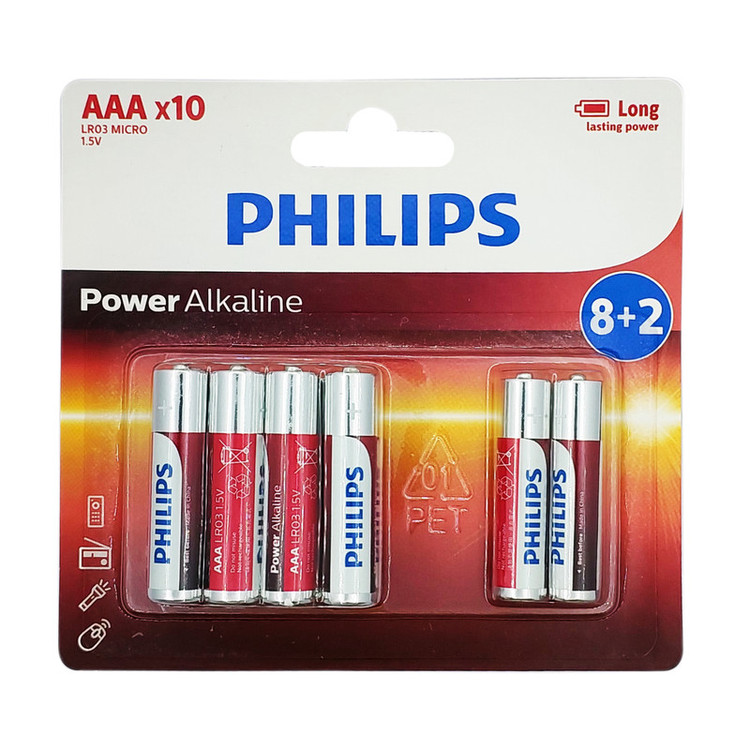 باتری قلمی و نیم قلمی فیلیپس مدل Power-Alkaline بسته 20 عددی