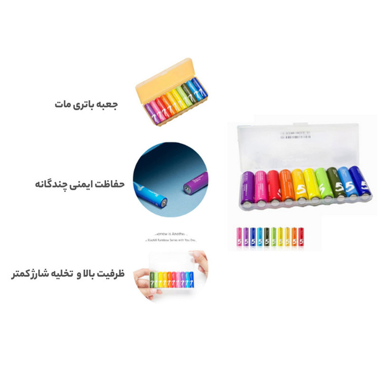 باتری قلمی و نیم قلمی شیائومی مدل ZI5-Z17 مجموعه 20 عددی