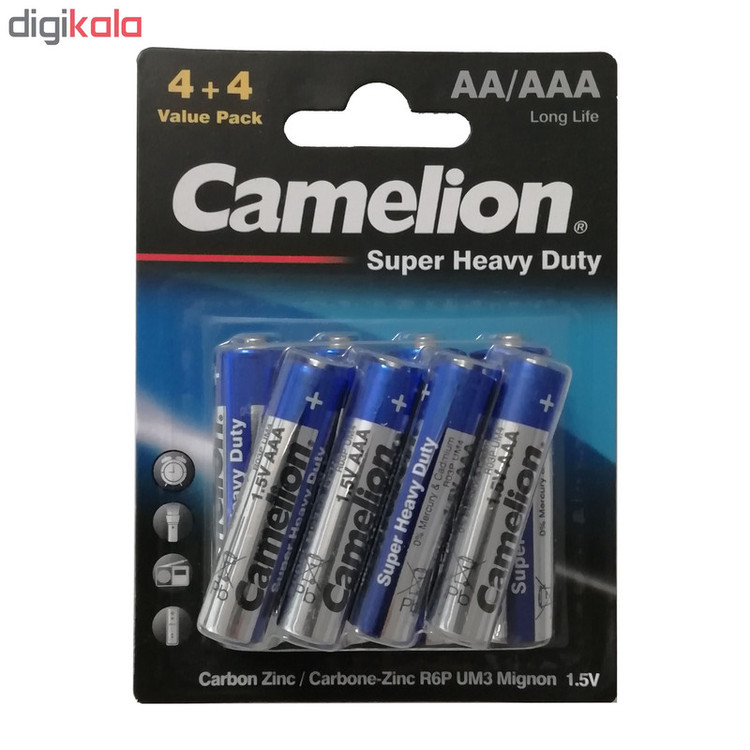 باتری قلمی و نیم قلمی کملیون مدل Super Heavy Duty بسته 40 عددی
