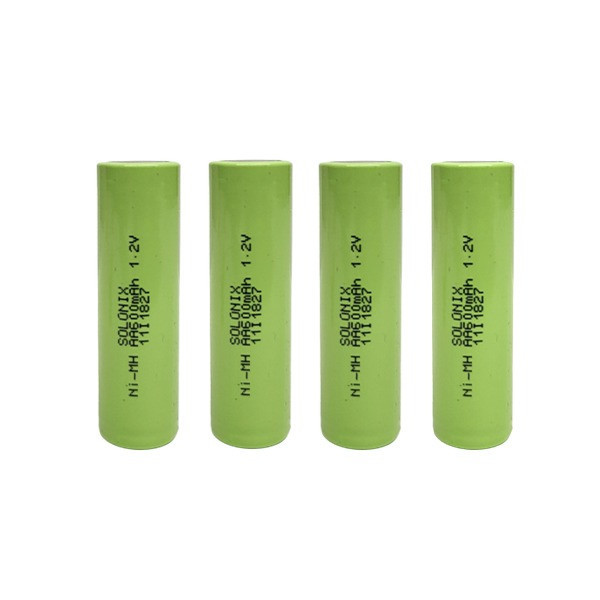 باتری قلمی قابل شارژ سولونیکس مدل صنعتی 600mAh سرتخت بسته 4 عددی