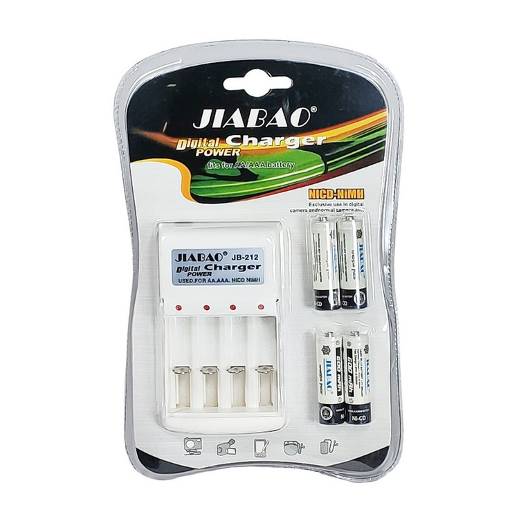 شارژر جیابائو مدل JB-212 کدAB402 به همراه باتری قلمی