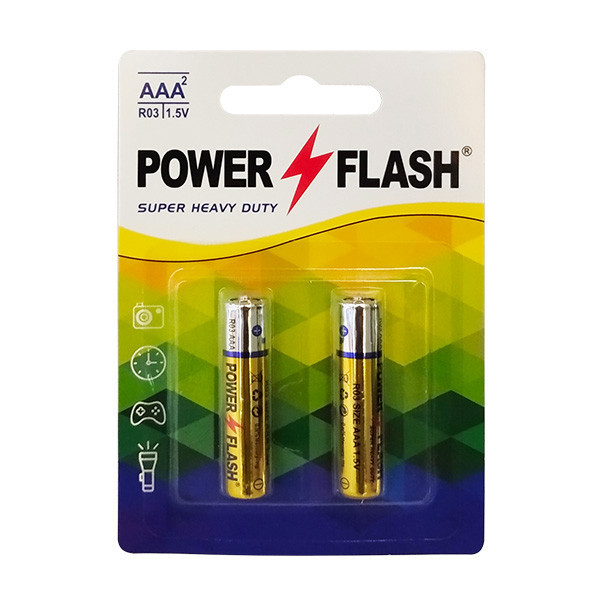 باتری نیم قلمی پاور فلش مدل Heavy Duty بسته 12 عددی