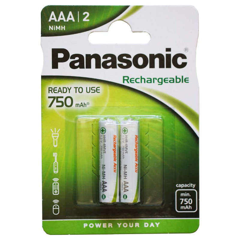 باتری نیم قلمی قابل شارژ پاناسونیک مدل 750mAh بسته ۲ عددی