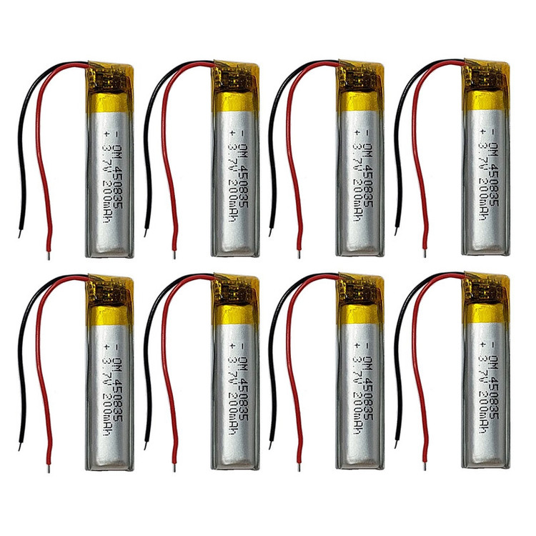 باتری لیتیومی قابل شارژ مدل OM-450835 ظرفیت 200 میلیآمپرساعت بسته 8 عددی