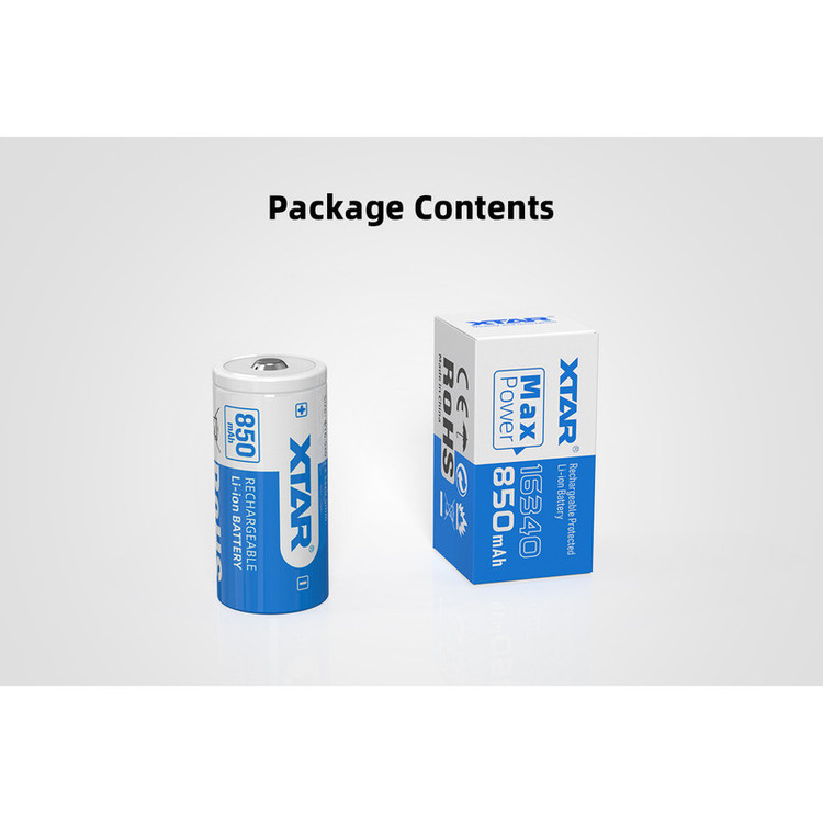 باتری قابل شارژ اکستار مدل XTAR 16340 850mAh
