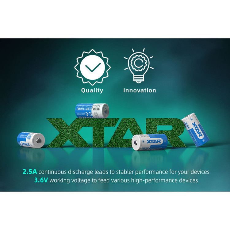 باتری قابل شارژ اکستار مدل XTAR 16340 850mAh