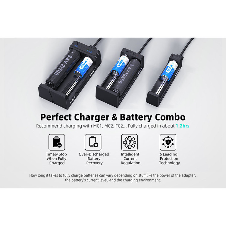 باتری قابل شارژ اکستار مدل XTAR 16340 850mAh