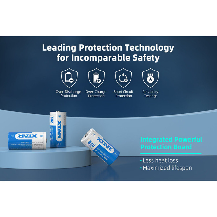باتری قابل شارژ اکستار مدل XTAR 16340 850mAh