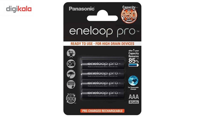 باتری نیم قلمی قابل شارژ پاناسونیک مدل Eneloop بسته 4 عددی