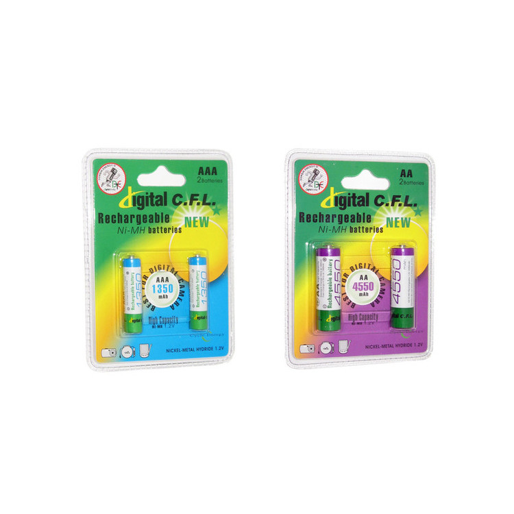 باتری قلمی و نیم قلمی قابل شارژ سی.اف.ال مدل 4550/1350mAh بسته 4 عددی
