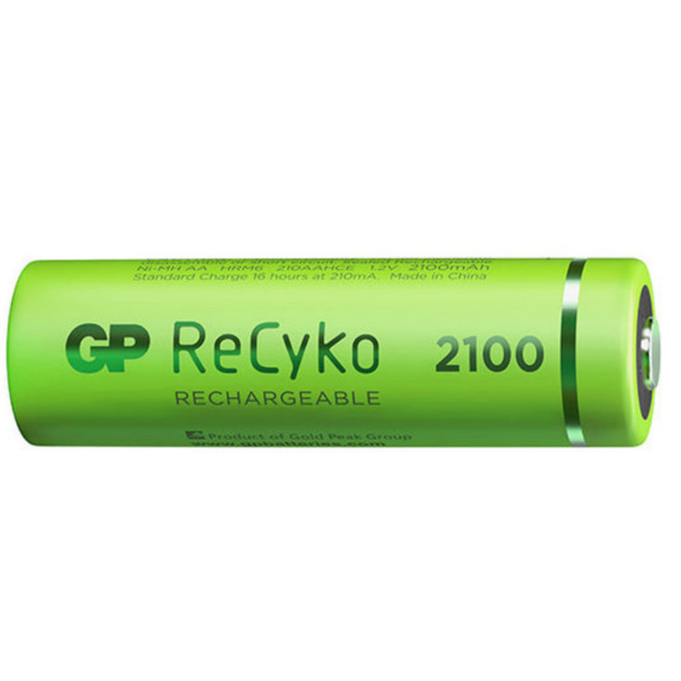 باتری قلمی قابل شارژ جی پی مدل Rechargeable Recyko 2100 بسته دو عددی