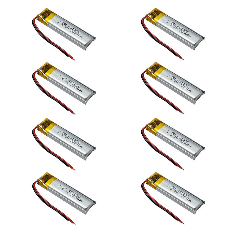 باتری لیتیومی قابل شارژ مدل OM-401035 ظرفیت 250 میلیآمپرساعت بسته 8 عددی