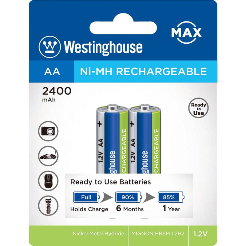 باتری قابل شارژ قلمی وستینگ هاوس مدل Ni-MH Rechargeable بستهی 2 عددی
