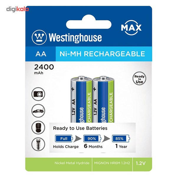 باتری قابل شارژ قلمی وستینگ هاوس مدل Ni-MH Rechargeable بستهی 2 عددی