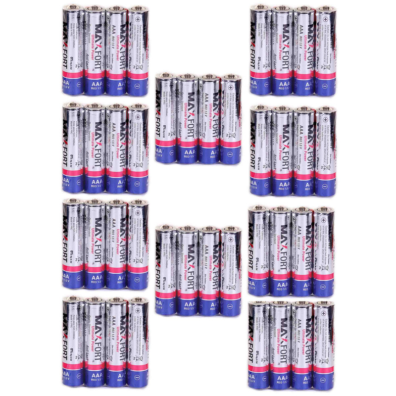 باتری نیم قلمی مکس فورت مدل Extra Heavy Duty بسته 40 عددی