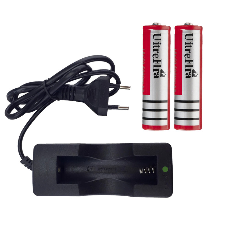 شارژر باتری لیتیومی مدل MD-101A  به همراه 2 عدد باتری