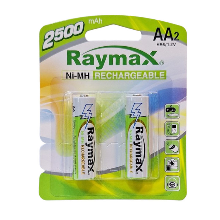 باتری قلمی قابل شارژ رایمکس مدل RCH-2500 بسته ۲ عددی