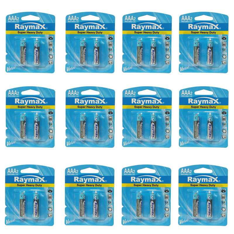 باتری نیم قلمی رایمکس مدل Super Heavy Duty بسته 24 عددی