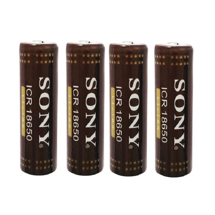 باتری لیتیوم یون قابل شارژ سونی کد ICR-18650 ظرفیت 6000 میلی آمپرساعت بسته 4 عددی