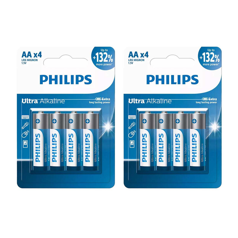 باتری قلمی فیلیپس مدل Ultra Alkaline LR6E4B/40 بسته هشت عددی