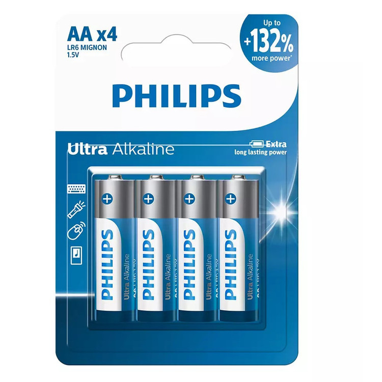 باتری قلمی فیلیپس مدل Ultra Alkaline LR6E4B/40 بسته هشت عددی
