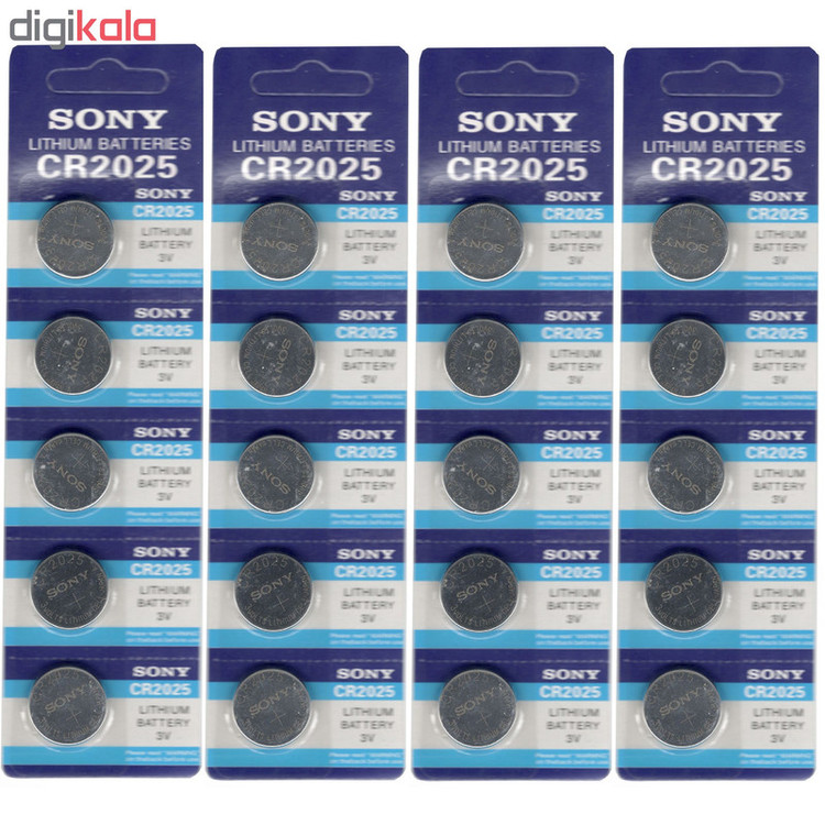باتری سکه ای سونی مدل CR2025 بسته 20 عددی
