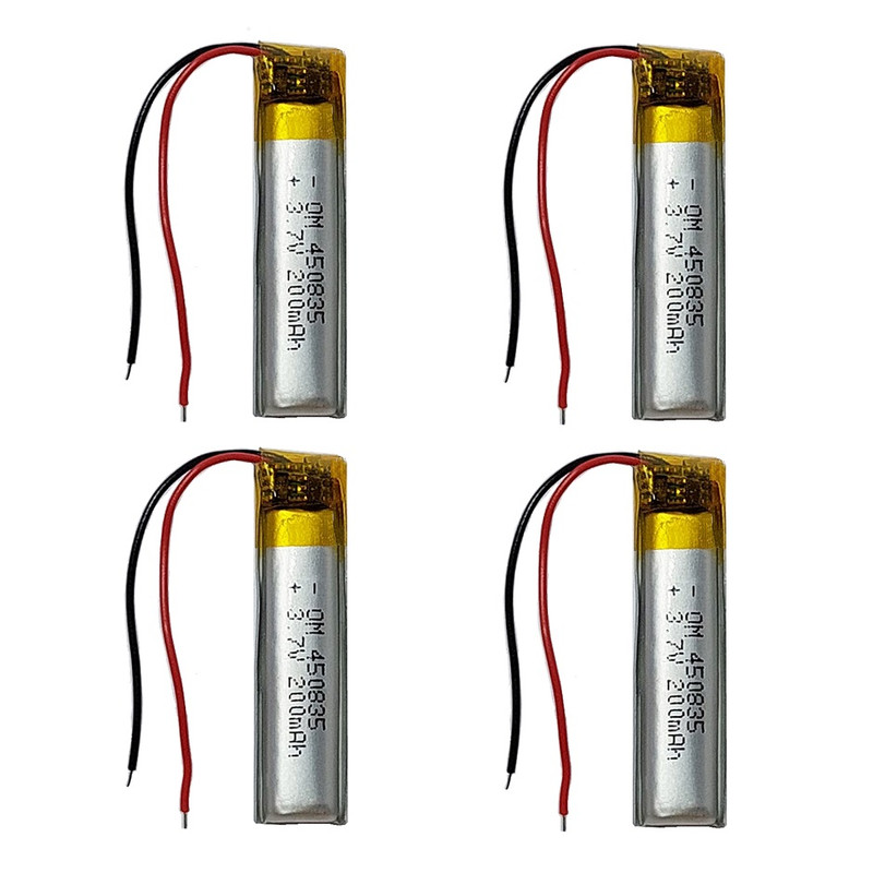 باتری لیتیومی قابل شارژ مدل OM-450835 ظرفیت 200 میلی‌آمپرساعت بسته 4 عددی