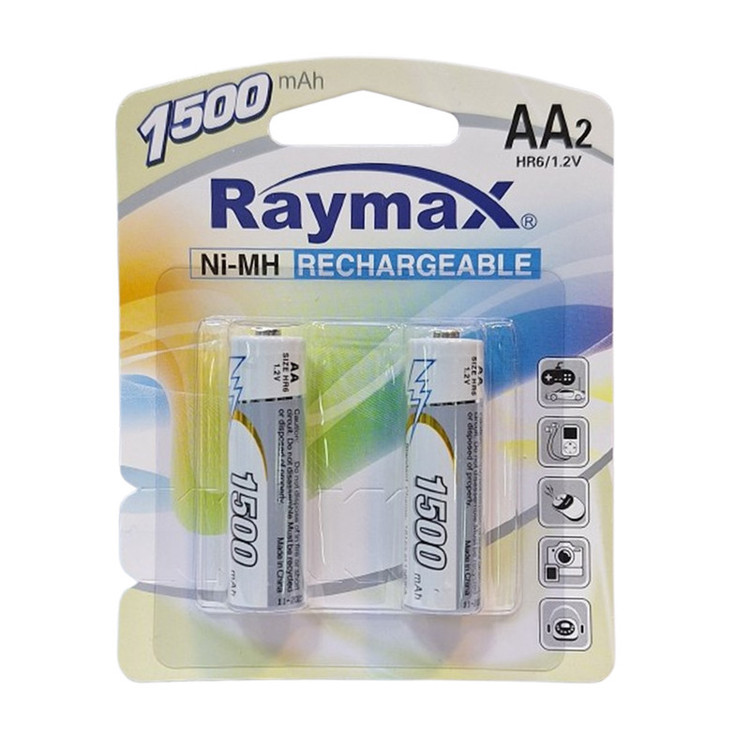 باتری قلمی قابل شارژ رایمکس مدل RCH-1500 بسته ۲ عددی