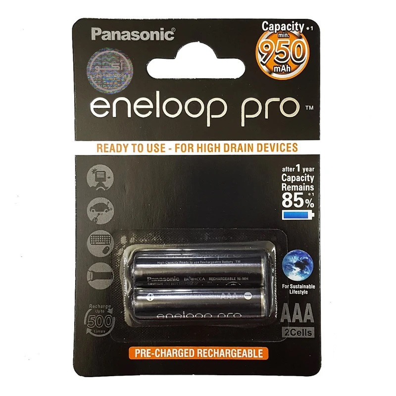 باتری نیم قلمی قابل شارژ پاناسونیک مدل Eneloop Pro  بسته 2 عددی