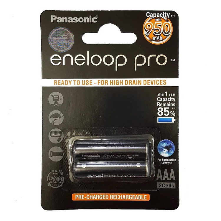 باتری نیم قلمی قابل شارژ پاناسونیک مدل Eneloop Pro بسته 2 عددی