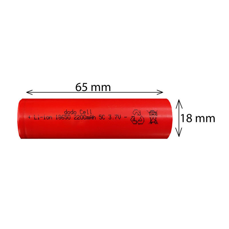 باتری لیتیوم یون قابل شارژ مدل HP-18650-5C ظرفیت 2200 میلی آمپرساعت بسته 2 عددی
