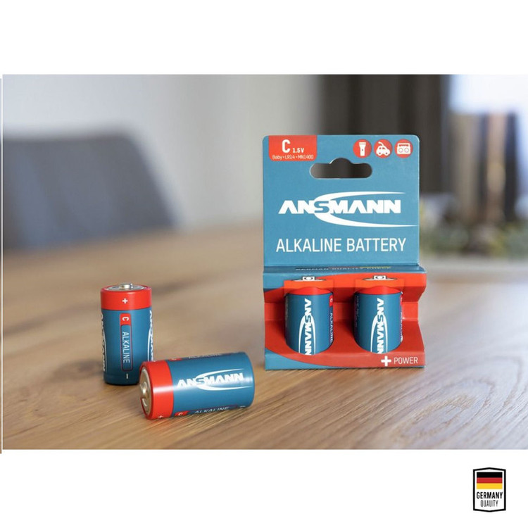 باتری C آنسمن مدل Alkaline Plus بسته ۲ عددی