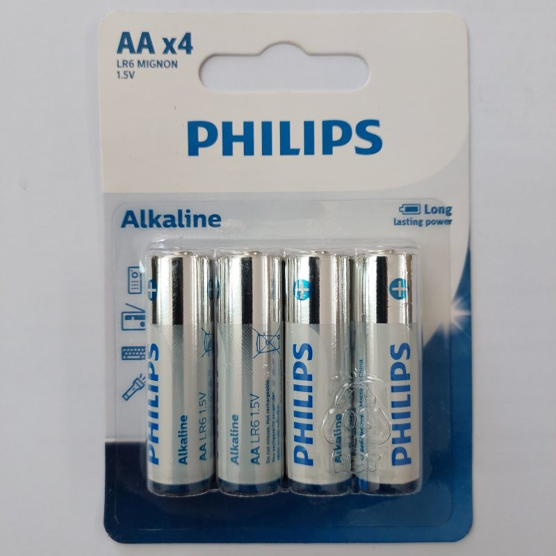 باتری قلمی و نیم قلمی فیلیپس مدل Alkaline بسته هشت عددی