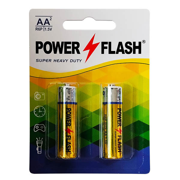 باتری قلمی پاور فلش مدل Heavy Duty بسته 12 عددی