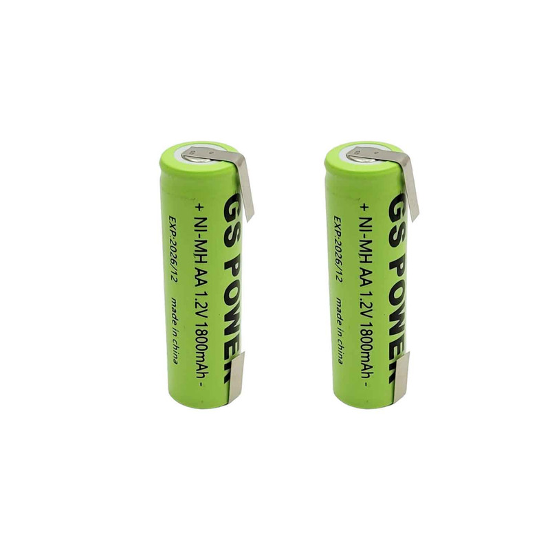 باتری قلمی قابل شارژ جی اس پاور مدل GS-1800mAh بسته دو عددی