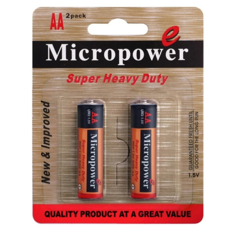 باطری قلمی میکرو پاور مدل super heavy duty مجموعه ۸ عددی
