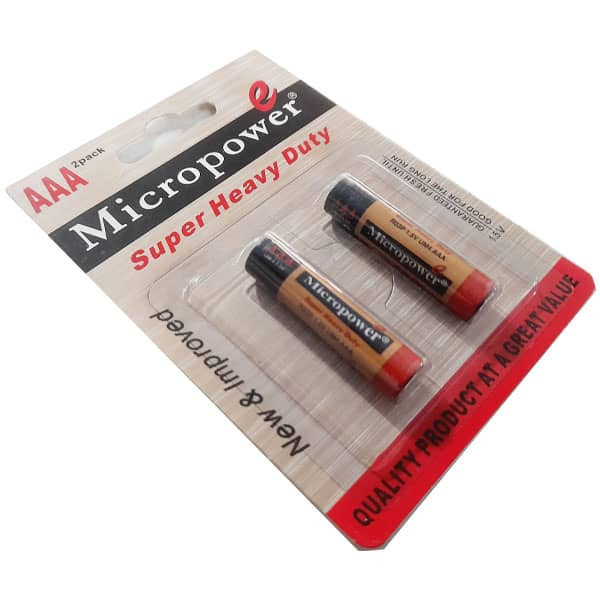 باتری نیم قلمی میکرو پاور مدل super heavy duty مجموعه 8 عددی